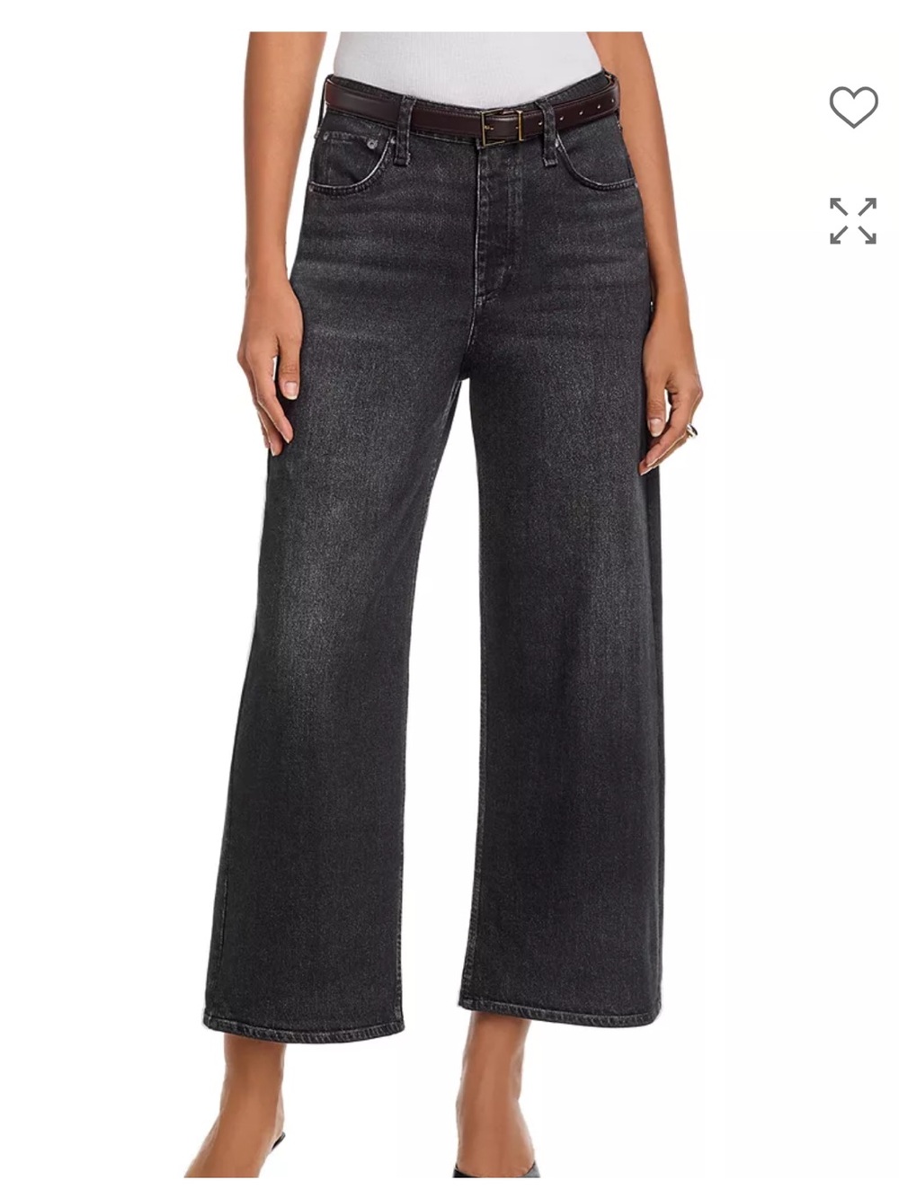 NWT rag & bone faded black Miramar terry Andi wide leg pant